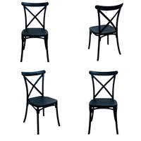 Silla Pp Crossback Base Negro Set X 4 Unidades