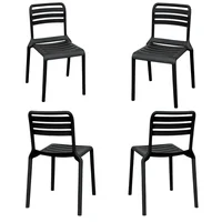 Silla Respaldo Horizontal Negra Set X 4 Unidades
