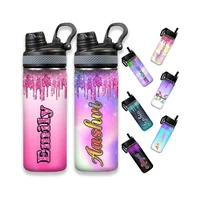 Botella Infantil Personalizable con Pitillo Diseño Multicolor