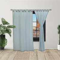 Cortina Lino Ancestral Azul Neutral 220x270cm Fondo Entero