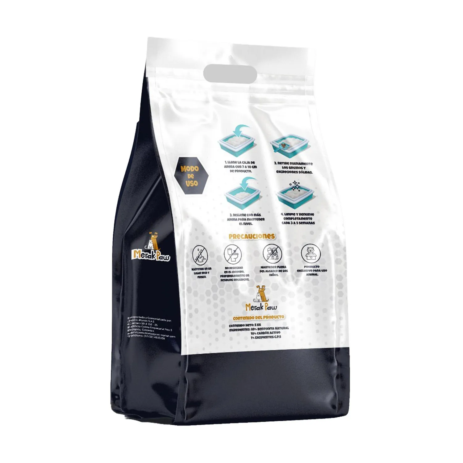 Arena Merak Paw Carbón Talco x 5 kg 3