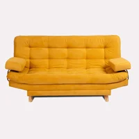 Sofá Cama Valencia Mostaza 180x85cm de Tres Puestos Antifluido Con Patas