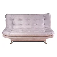 Sofá Cama Valencia Plata 180x85cm de Tres Puestos Antifluido Con Patas y Dos Cojines Decorativos