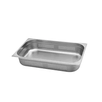 Azafate Perforada Gn 1/1 de Acero Inoxidable sin Asas y Profundidad de 100 mm Set X 3 Unidades