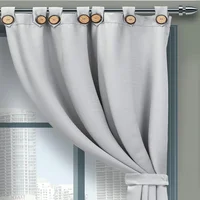 Cortina Blackout Ojal Gris 265x215cm Fondo Entero