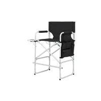 Silla de Director Plegable con Estructura Metálica y Tela Oxford Negra