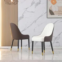 Sillas de Comedor en Cuero Sintético con Patas Metálicas Blancas Juego de 2