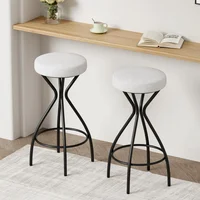 Sillas Altas de Bar de 73 cm con Estampado Floral Juego de 2 Color Blanco y Negro