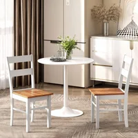 Sillas de Comedor en Madera de Caucho y Tela Gris Claro Juego de 2
