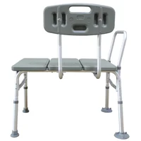 Silla de Baño de Aluminio con Respaldo y Asa en Color Gris