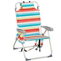 Silla de Playa Reclinable con Tejido Oxford y Rayas Arcoiris Blanco Plateado