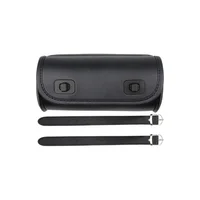 Bolsa para Manillar de Motocicleta Color Negro en Cuero Sintético con Cierre Rápido