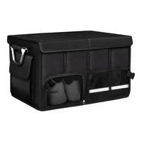 Organizador Plegable de  Baúl de Carro Color Negro de 52 Litros con Tapa y Agarradero