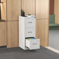 Archivador Metálico Vertical de 3 Cajones con Cerradura Blanco