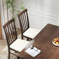 Sillas de Comedor en Madera y Tela Tipo Lino Juego de 2 Color Marrón y Beige