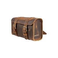 Bolsa de Cuero Vintage para Motocicleta Color Marrón con Hebillas de Latón