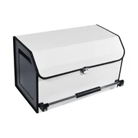 Organizador Plegable de  Baúl de Carro Color Blanco con Tapa y Agarradero de Aluminio