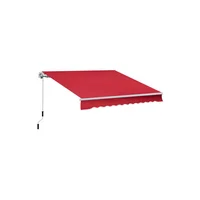 Toldo Retráctil para Exteriores 366cm x 305cm Rojo Vino con Protección UV