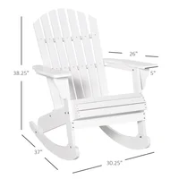 Mecedora de Jardín en Madera de Abeto Color Blanco