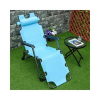 Silla Plegable Reclinable de Playa en Tela Oxford Azul