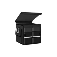 Organizador Plegable de  Baúl de Carro Color Negro con Tapa y Agarradero de Aluminio