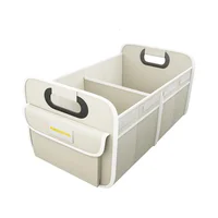 Organizador Plegable de  Baúl de Carro Color Blanco con Compartimientos Dobles y Base Antideslizante