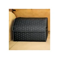 Organizador Compacto de  Baúl de Carro Color Negro con Tapa y Compartimientos Dobles