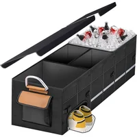 Organizador Plegable de  Baúl de Carro Color Negro con Compartimiento para Zapatos y Bolsa Térmica