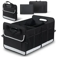 Organizador Plegable de  Baúl de Carro Color Negro con Compartimientos Amplios y Base Antideslizante