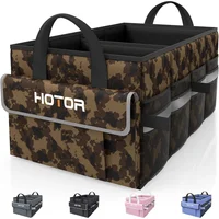 Organizador Plegable de  Baúl de Carro Estilo Camuflaje Marrón con Compartimientos Dobles