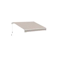 Toldo Retráctil Para Exteriores 360cm x 250cm Rayas Beige con Protección UV