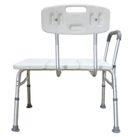 Silla de Baño de Aluminio con Asiento Ancho y Agarre Acolchado Blanca