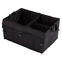Organizador Plegable de  Baúl de Carro Color Negro con Compartimientos Triples y Base Antideslizante