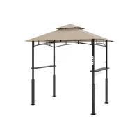 Toldo Emergente para Exteriores 243cm x 148cm Caqui con Patas Inclinadas