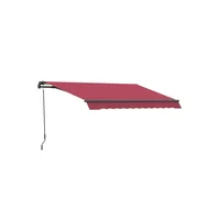 Toldo Retráctil Para Exteriores 295cm x 245cm Rayas Rojas y Beige con Protección UV