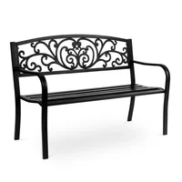 Banco de Hierro para Exterior con Diseño Decorativo de 127cm