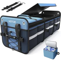 Organizador de Baúl de Carro Color Azul con Compartimientos y Bolsa Térmica