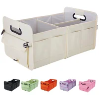 Organizador de Baúl de Carro Color Beige con Compartimientos Ajustables