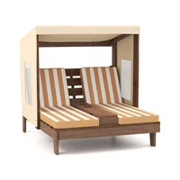 Sillón Infantil para Patio con Toldo y Portavasos Color Marrón