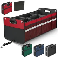 Organizador de Baúl de Carro Color Rojo con Gran Capacidad y Compartimientos Plegables