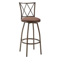 Sillas Altas de Barra Estilo Industrial en Madera y Metal Juego de 2 Color Marrón