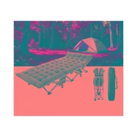 Cama de Camping Plegable con Esterilla y Bolso Color Gris