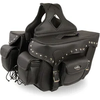 Bolsas para Motocicleta en PVC Negro con Cierre y Diseño Tachonado