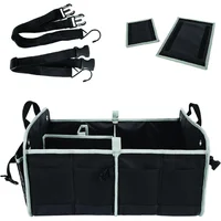 Organizador de Baúl de Carro Color Negro con Cuatro Compartimientos y Base Antideslizante