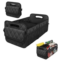Organizador de Baúl de Carro Color Negro con Compartimientos y Bolsillos Plegables