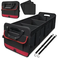Organizador de Baúl de Carro Color Rojo con 5 Compartimientos y Correas Ajustables