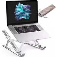 Soporte Ajustable para Computador Portátil en Aluminio con Elevación Ergonómica