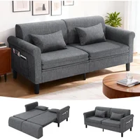 Sofá Cama Convertible de Dos Plazas con Diseño Multifuncional