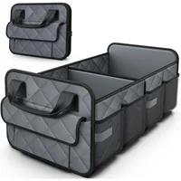Organizador de Baúl de Carro Color Gris con Compartimientos Dobles y Base Antideslizante