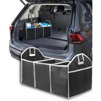 Organizador de Baúl de Carro Color Negro con Compartimientos Plegables y Diseño Portátil